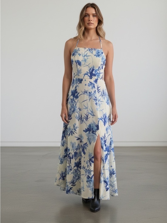 WHISKEY Dresses & Skirts - Blue Flora Print Dress